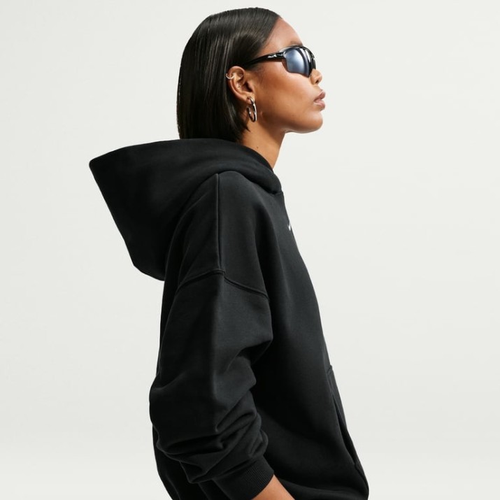 Женская толстовка Nike Studio Fleece Medium Weight Total Black/Sail, s.S