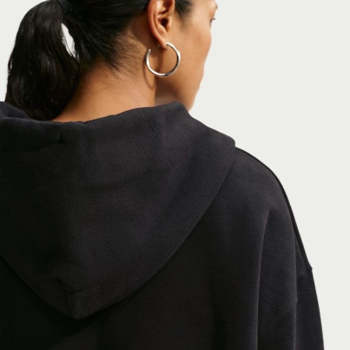 Hanorac damă Nike Studio Fleece Medium Weight Total Black/Sail, s.M