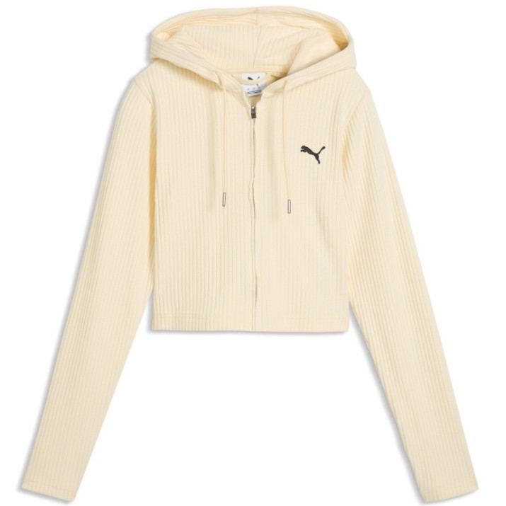 Женская толстовка Puma Ess Ribbed Full-Zip Soft Touch Buttercream Heather, s.M