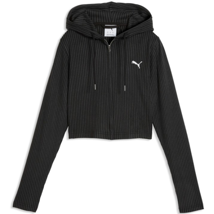 Hanorac damă Puma Ess Ribbed Full-Zip Soft Touch Puma Black, s.M