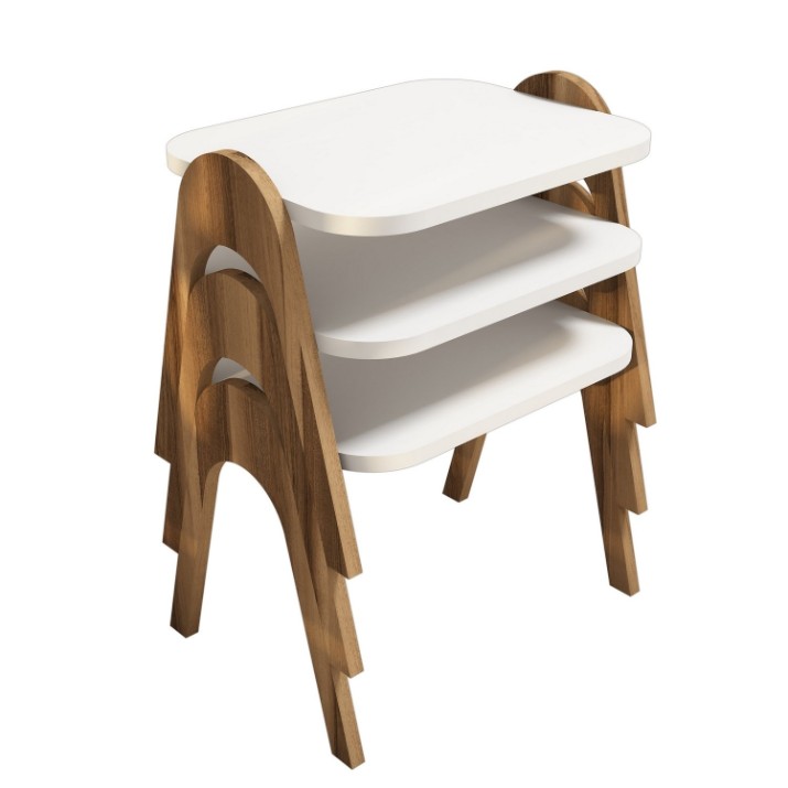 Набор журнальных столиков Hanah Home Paris Walnut White