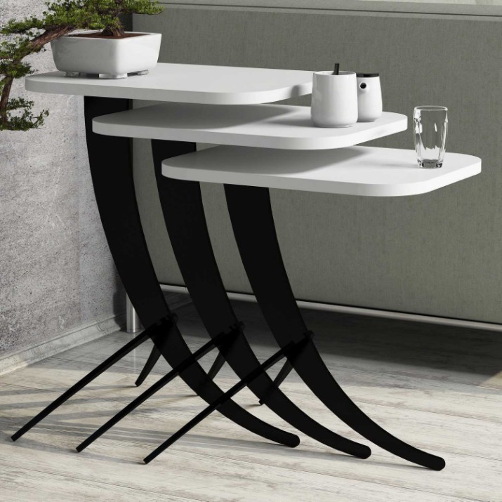 Set măsuţe cafea Hanah Home Pion White