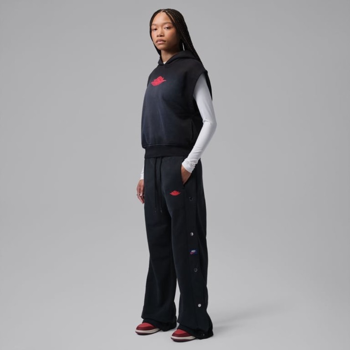 Женские спортивные штаны Nike Flight Fleece French Terry Black/University Red, s.XL
