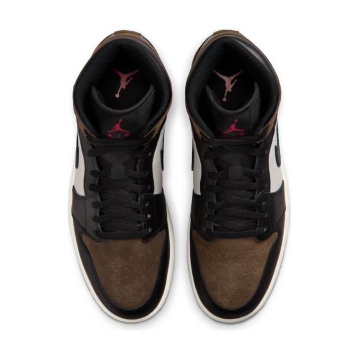 Bocanci pentru bărbați Nike Air Jordan 1 Mid Black/Palomino/University Red, s.43