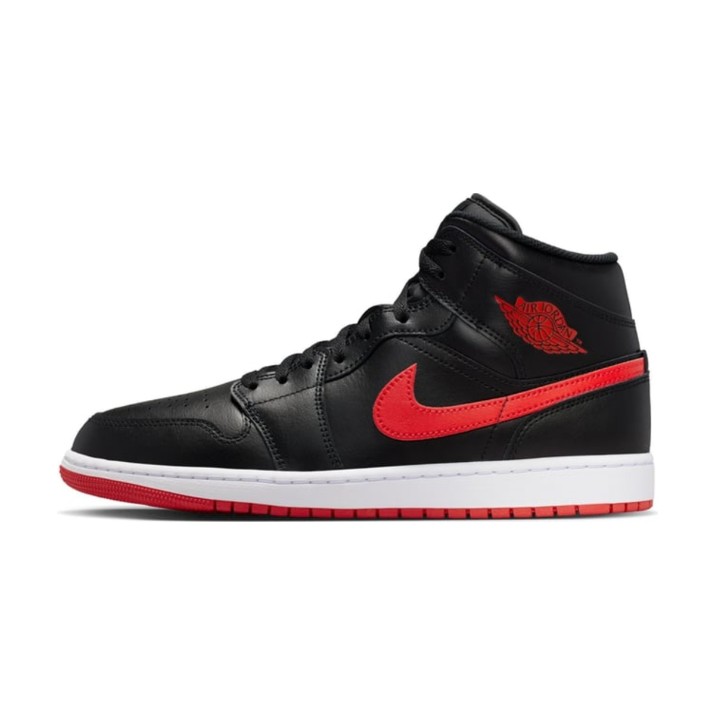 Ботинки мужские Nike Air Jordan 1 Mid Black/White/University Red, s.46