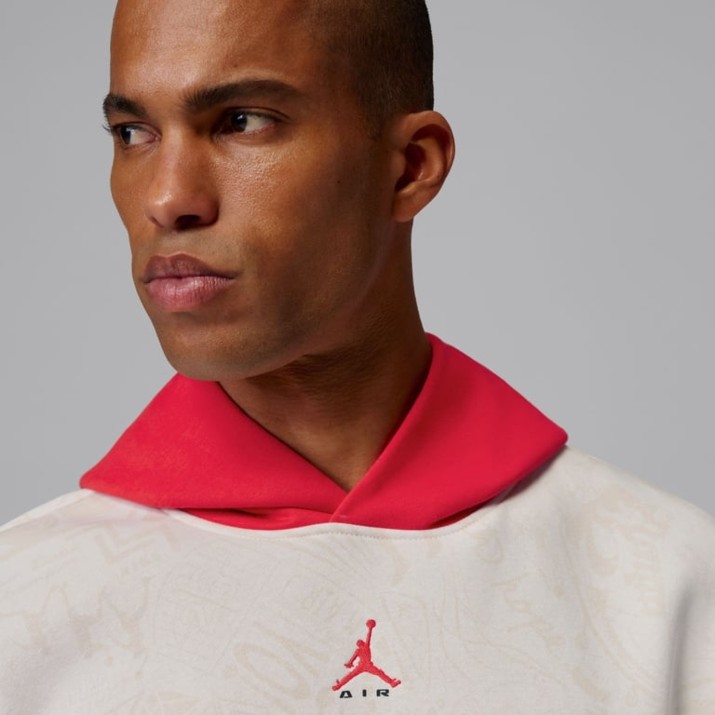 Мужская толстовка Nike M Jordan Brooklyn Fleece Phantom/University Red, s.XXL