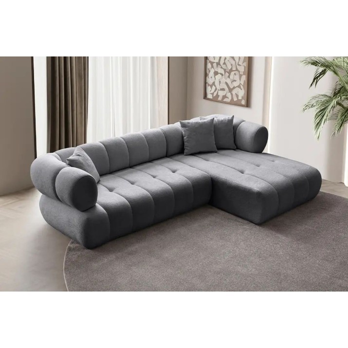 Canapea de colț Atelier Del Sofa Petra Right Dark Grey
