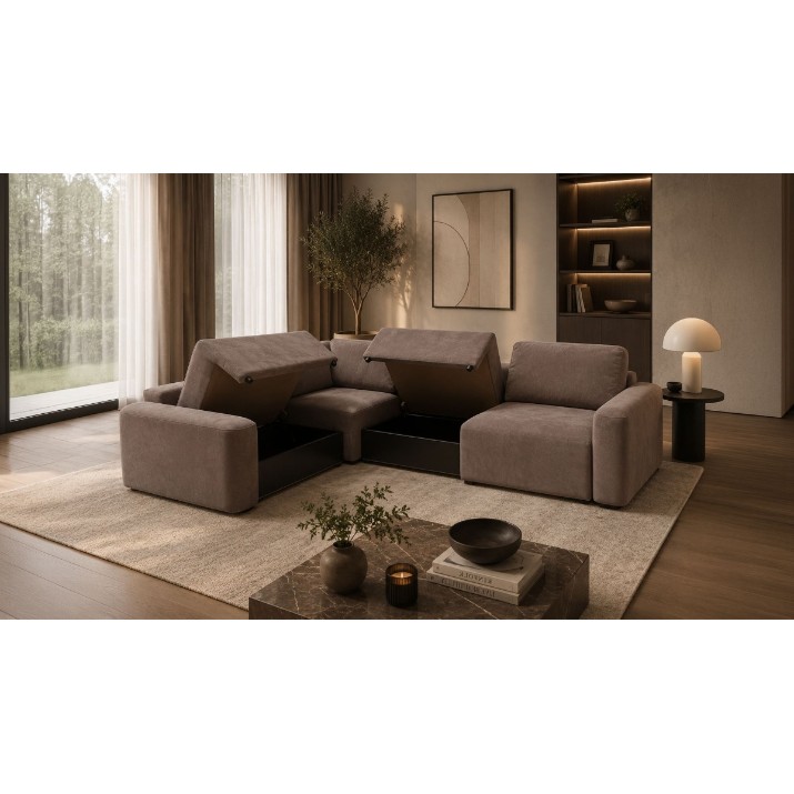 Canapea de colț Atelier Del Sofa Mono Left Lilly Brown