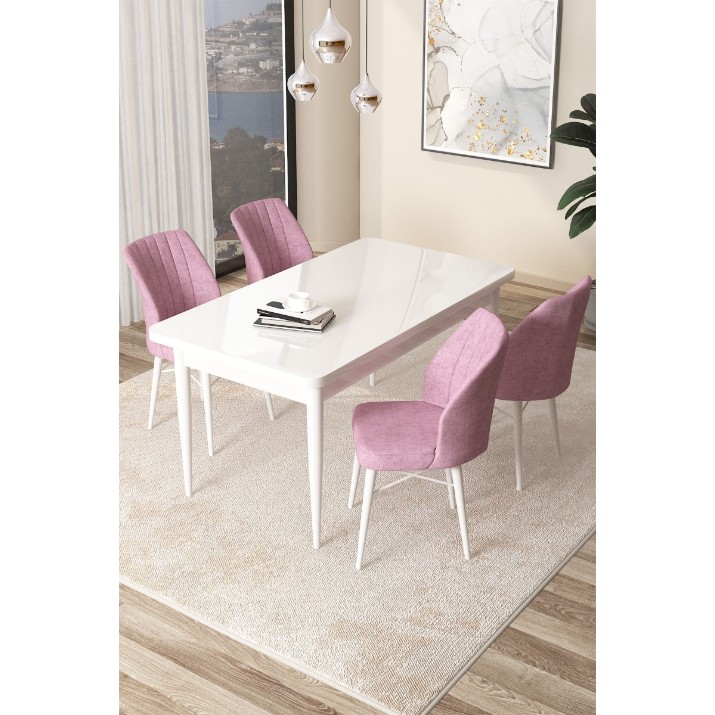 Комплект для столовой Hanah Home Arp White Pink