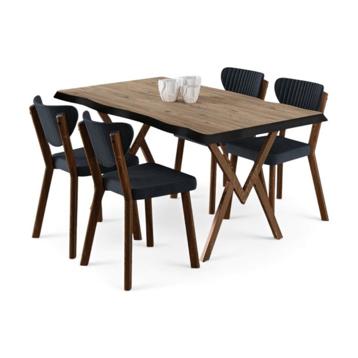 Комплект для столовой Hanah Home Akort Atlantic Pine Anthracite