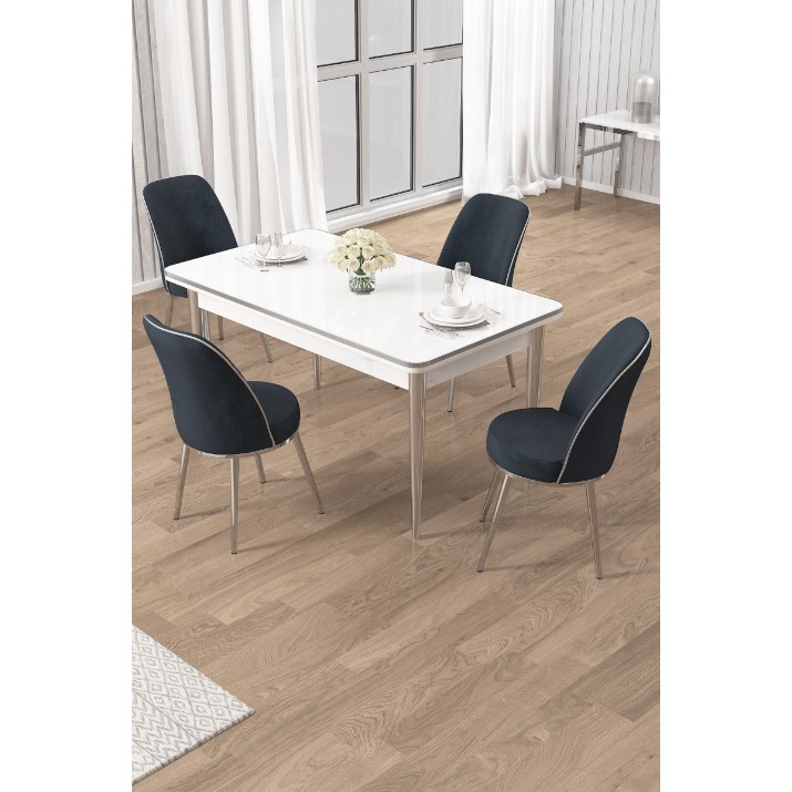 Комплект для столовой Hanah Home Rewa White Chrome Anthracite
