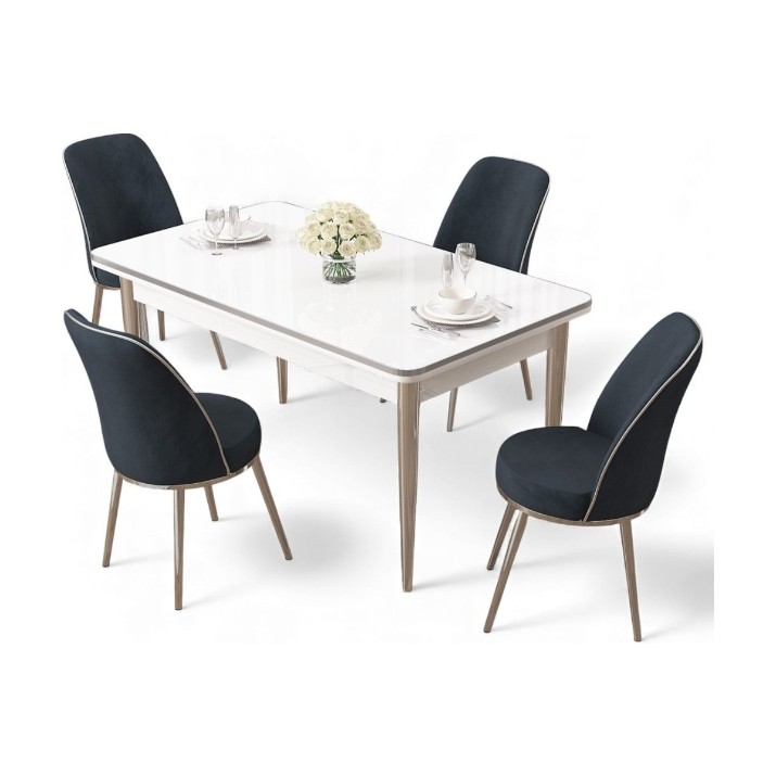 Комплект для столовой Hanah Home Rewa White Chrome Anthracite