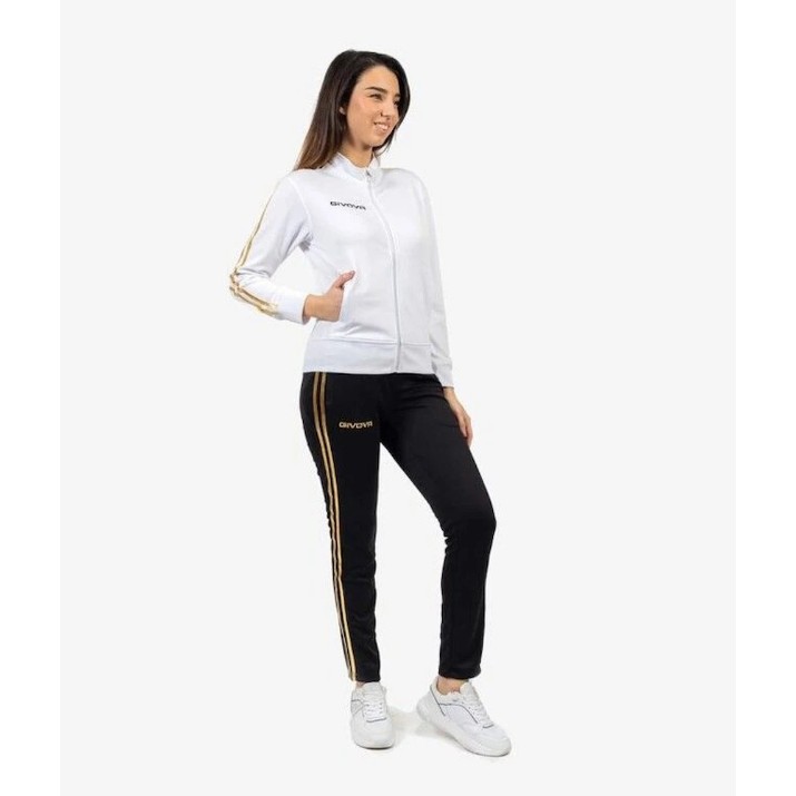 Женский спортивный костюм Givova Revolution Summer White/Gold, s.L (TR033SW-0320)