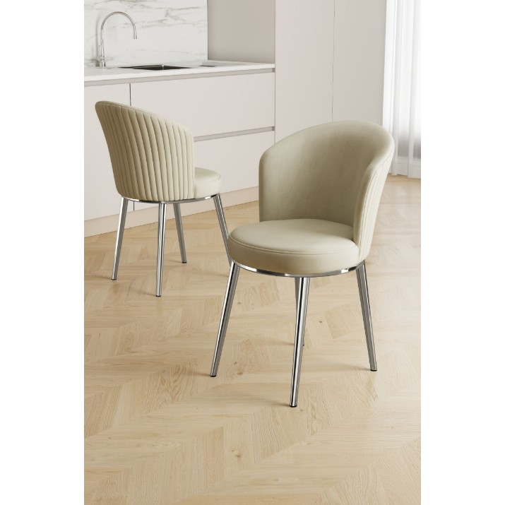 Комплект стульев Hanah Home Risa Cream Chrome