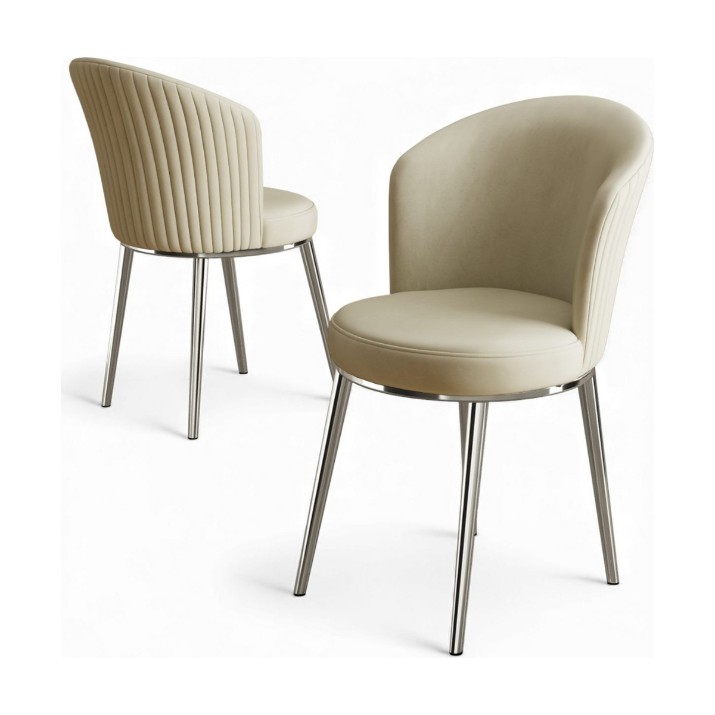 Комплект стульев Hanah Home Risa Cream Chrome