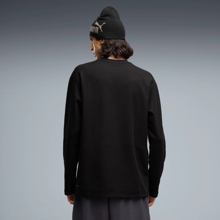 Hanorac barbat Puma Pumatech Relaxed Waffle Long Sleeve Puma Black, s.M