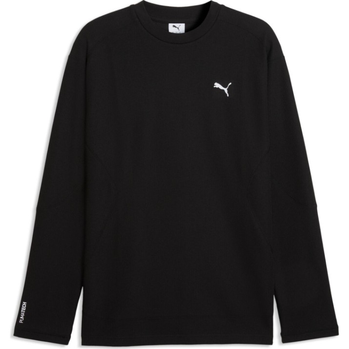 Hanorac barbat Puma Pumatech Relaxed Waffle Long Sleeve Puma Black, s.XL