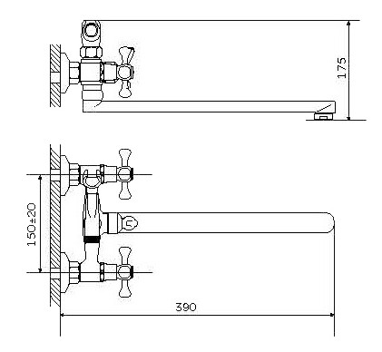 Смеситель для ванны Zegor DFR7-B