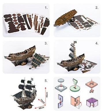 3D-puzzle CubicFun Queen Anne's Revenge (T4005h)