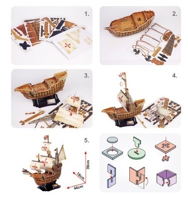 3D-puzzle CubicFun Santa Maria schooner (T4008h)