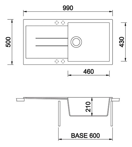 Кухонная мойка Plados Elegance AM9910 UM44 Black