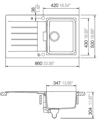 Chiuvetă de bucătărie Schock Primus D-100 Nero