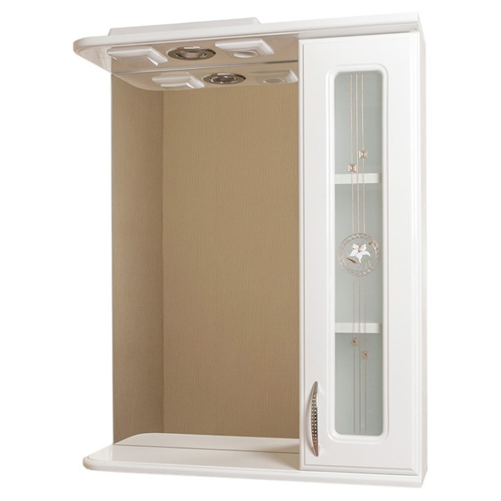 Шкаф с зеркалом Sanmaximus 600 White Glass