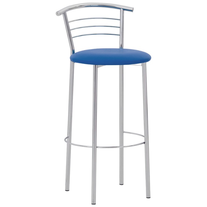 Барный стул Новый стиль Marco Hoker Chrome V15 Blue  