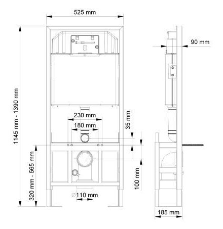 Rezervor WC îngropat cu cadru Visam Slim 80  (A112-002)