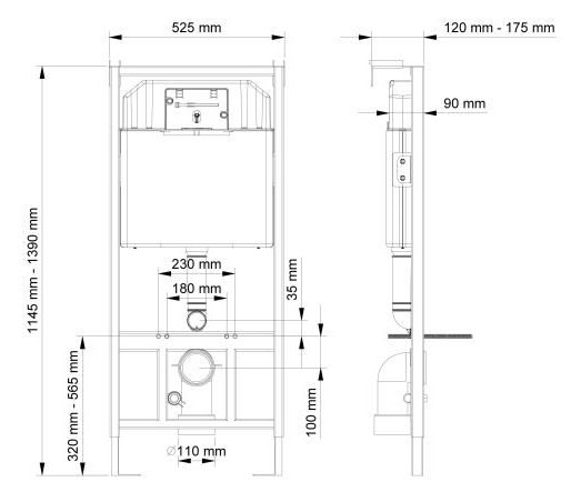Rezervor WC îngropat cu cadru Visam Slim 80 (A112-001)