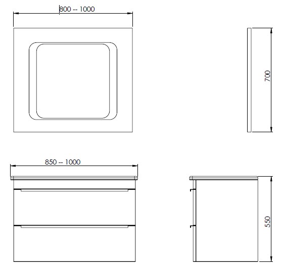 Dulap cu lavoar Martat Vesta 100 White (11881)