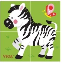 Cuburi Viga 4pcs 6-side Cube Puzzle - Wild animal (50836)