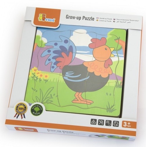 Пазл Viga 21 Grow-up Puzzle - Rooster (50113)