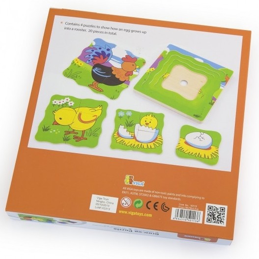 Пазл Viga 21 Grow-up Puzzle - Rooster (50113)