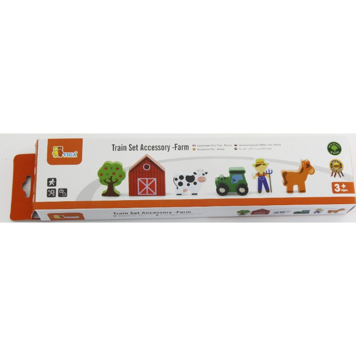 Set jucării Viga Train Set Accessory - Farm (50812)