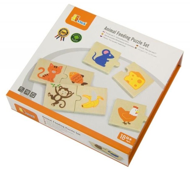 Пазл Viga 24 Animal Feeding Puzzle Set (51607)
