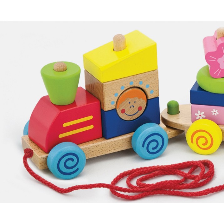 Кубики Viga Pull Along Stacking Train (50089)