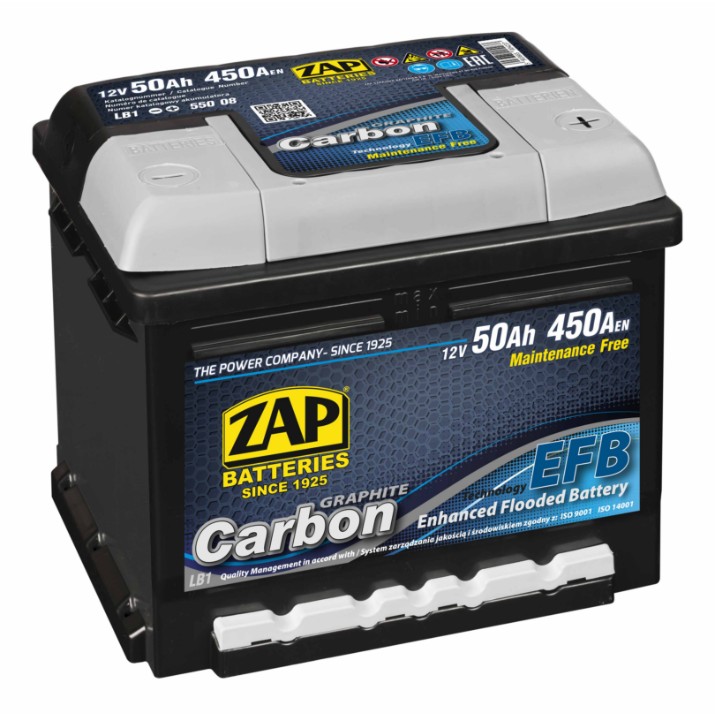 Acumulatoar auto Zap Carbon EFB (550 08)