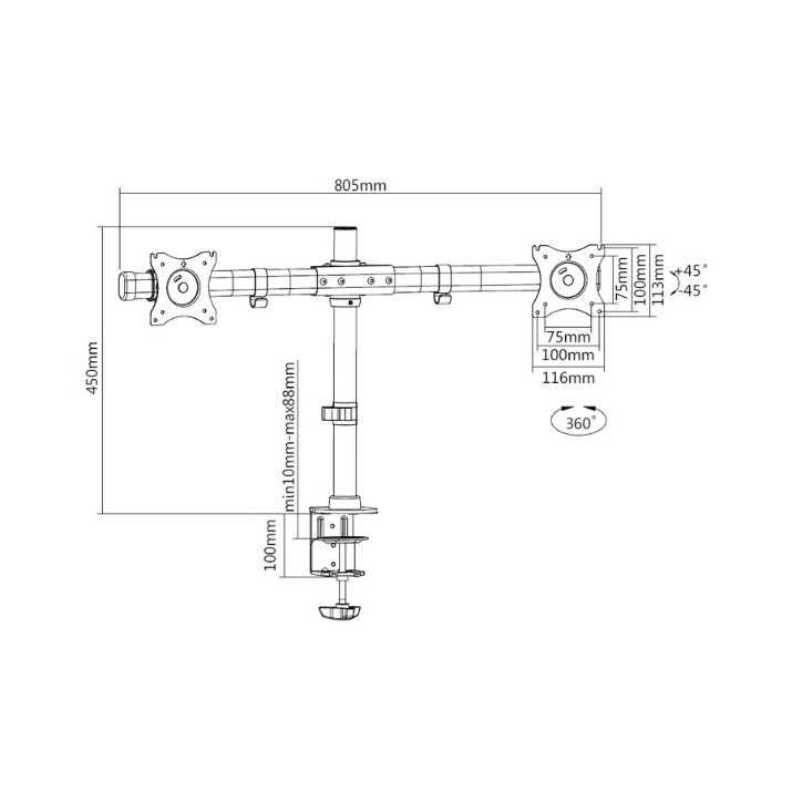 Suport pentru monitor Multibrackets M Deskmount Basic Dual