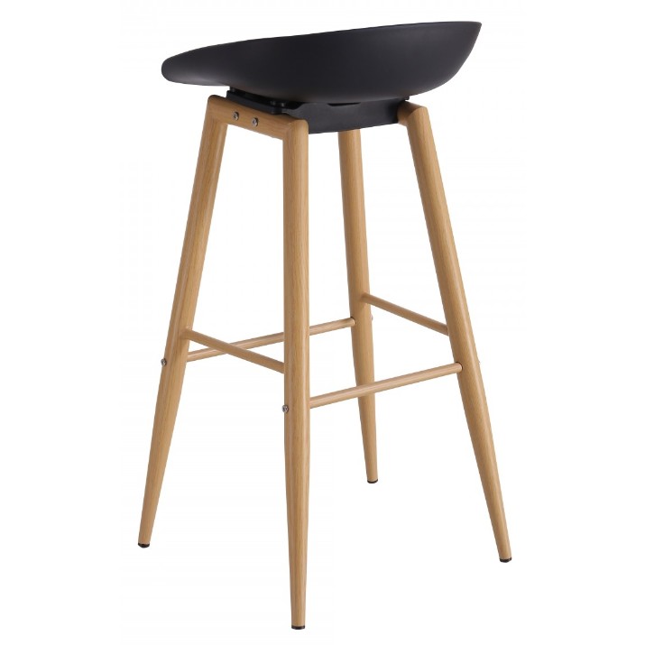 Scaun de bar Deco Hector Black/Transprint Legs