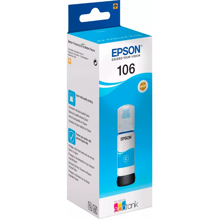 Контейнер с чернилами Epson 106 EcoTank Cyan Ink Bottle (C13T00R240)