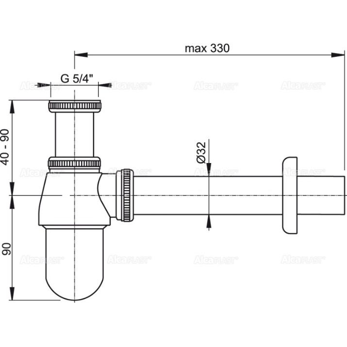 Сифон для раковины AlcaPlast A431 1 1/4" 32 (7379)