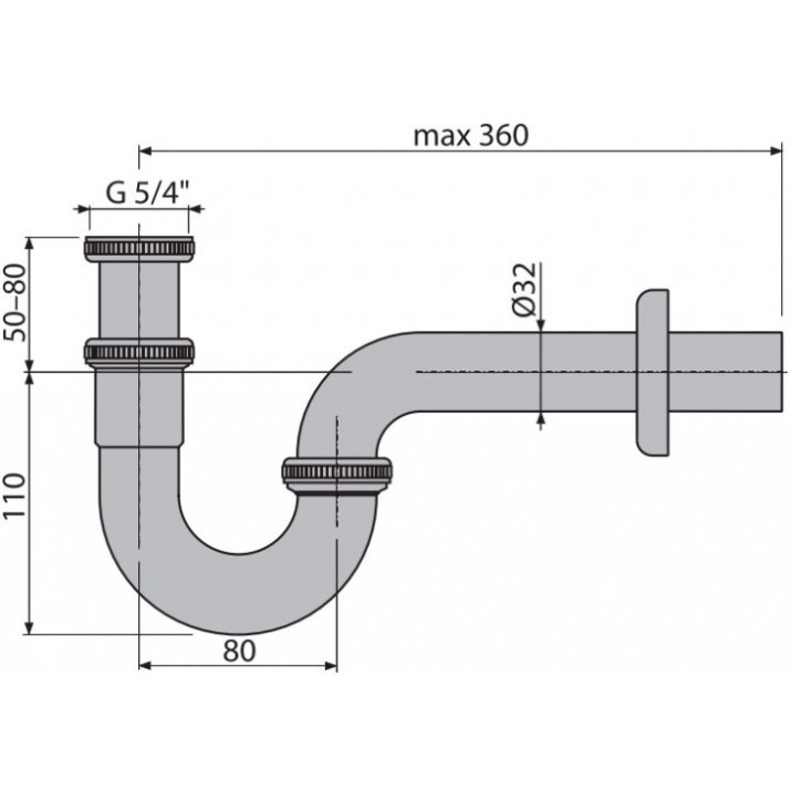 Сифон для раковины Alcaplast A432 1 1/4" 32 (7380)