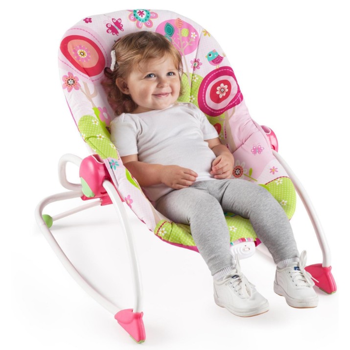 Șezlong pentru bebeluși Bright Starts Raspberry Garden 2in1 (10125)