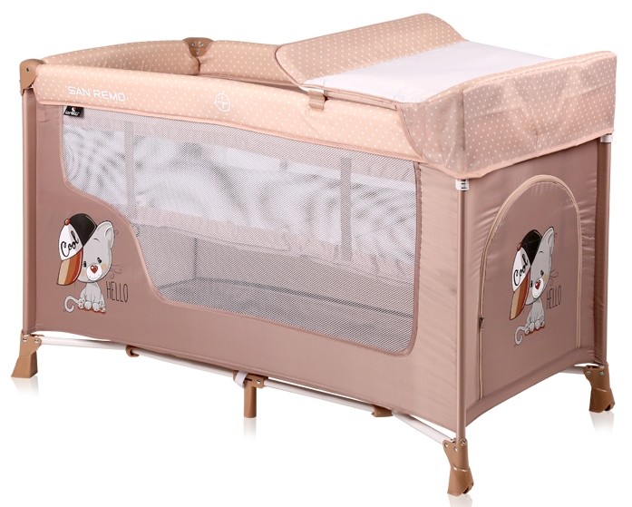 Pătuț pliabil Lorelli San Remo 2 Beige Cool Cat (10080071935)