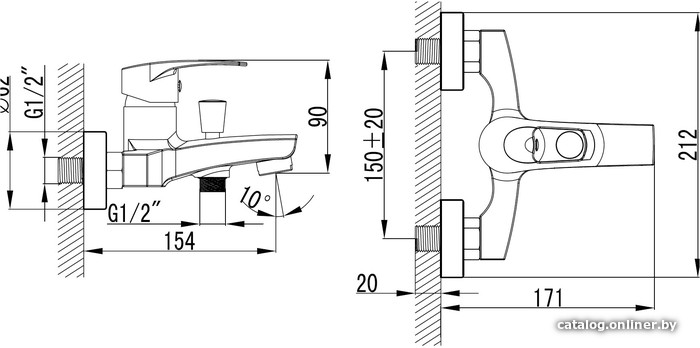 Смеситель для ванны Ferro Fosca BFA1 