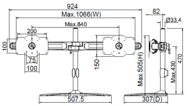 Кронштейн для монитора Multibrackets M VESA Desktopmount Dual