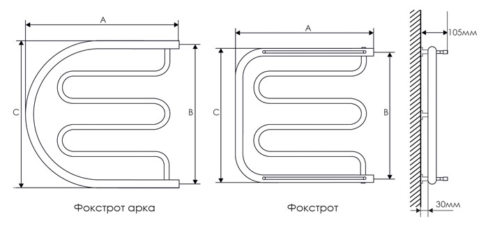 Uscător de prosoape Laris Foxtrot mini P 550х350