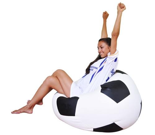 Fotoliu puf Relaxtime Football Big White&Black