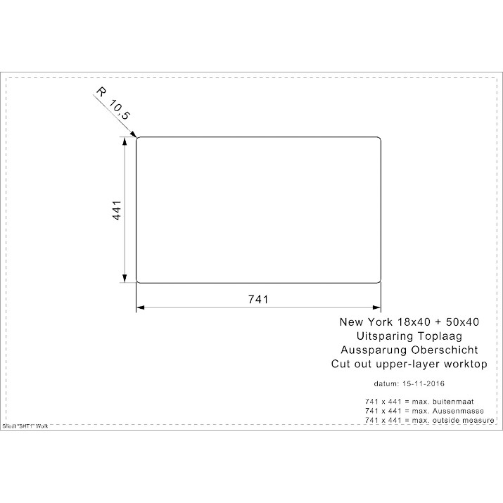 Chiuvetă de bucătărie Reginox New York 18x40+50x40 (R)